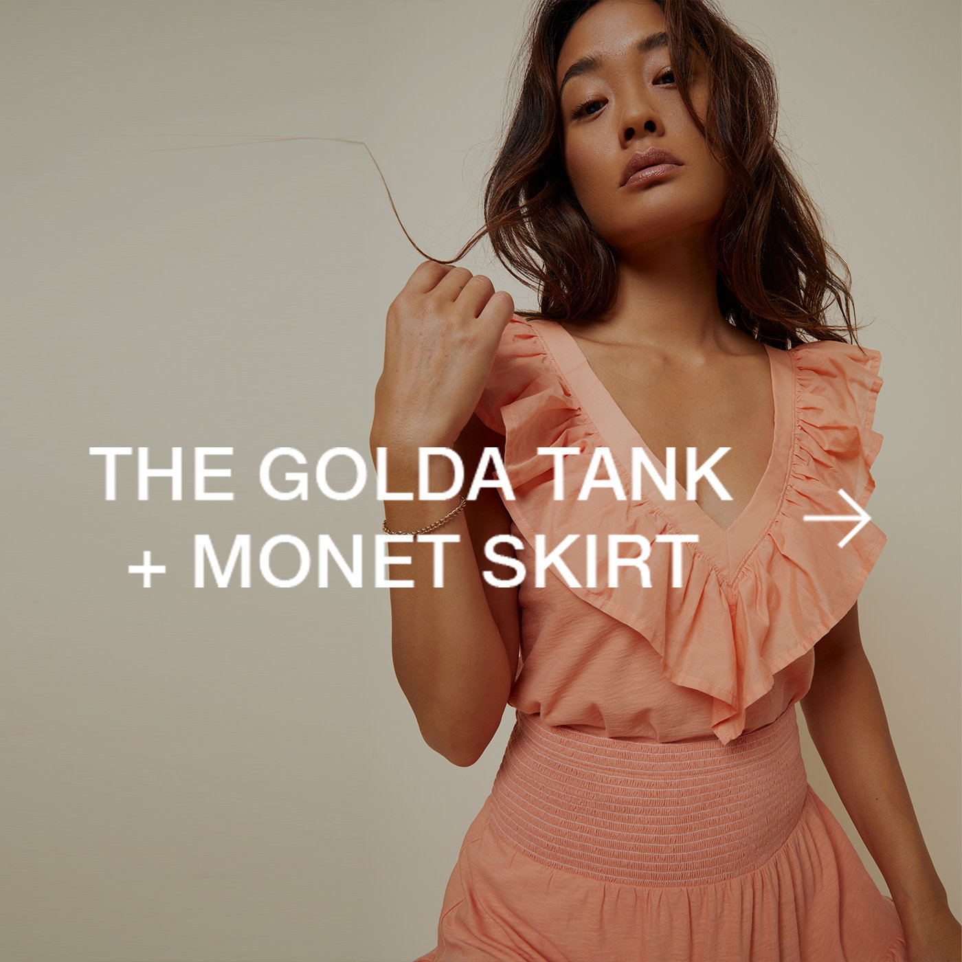 Golda Contrast Ruffle Tank | NATION LTD