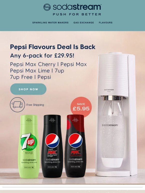 🤩 Free delivery and money off Pepsi 6-packs - Don’t miss out!