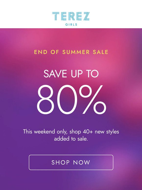 SALE! Up to 80% off 🛍️