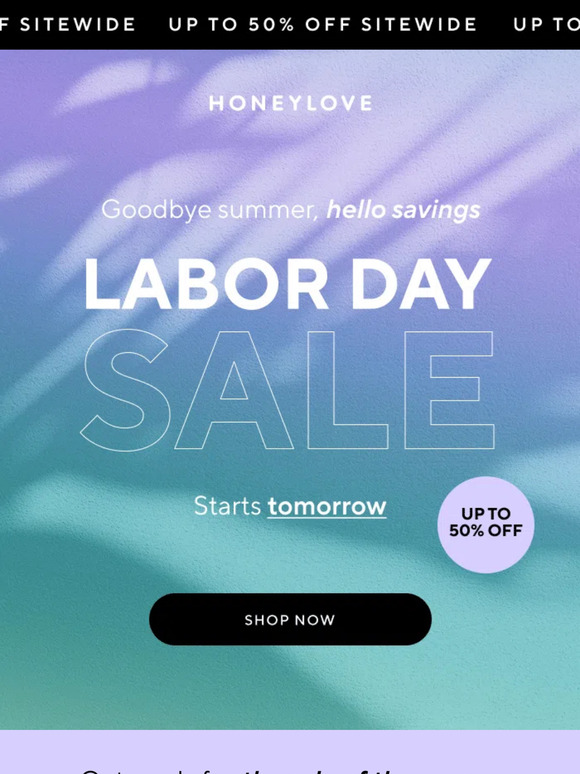 Labor Day Sale starts tomorrow