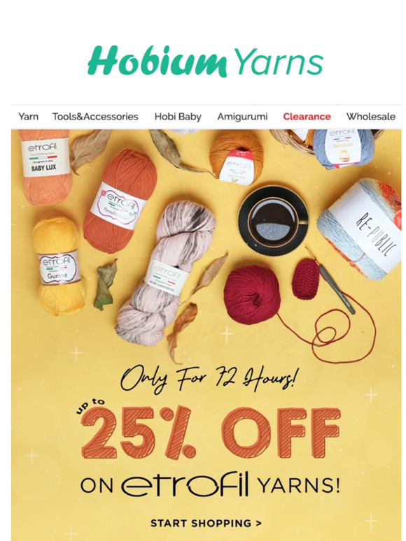 ONLY FOR 72 HOURS UP TO ⌛ 25% OFF ON ETROFIL YARNS !!  🚨 🚨
