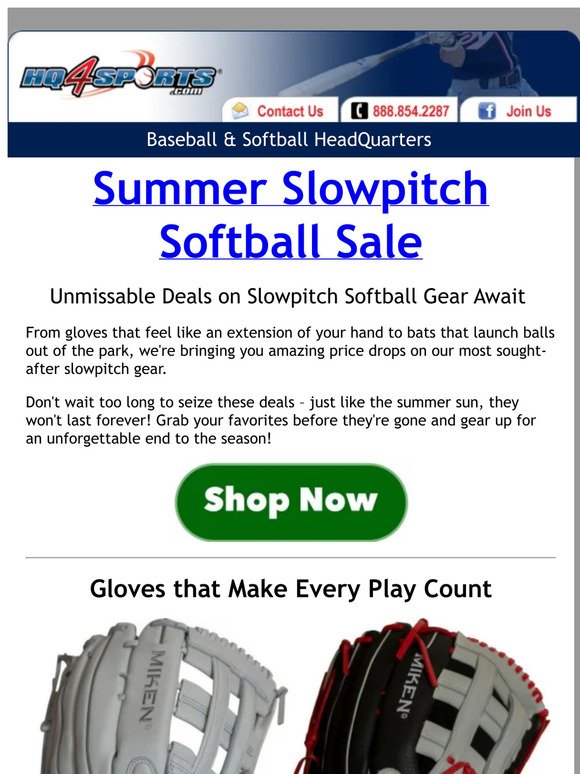 SLOWPITCH SALE! Score Big with Our Sizzling Summer Slowpitch Softball Sale!