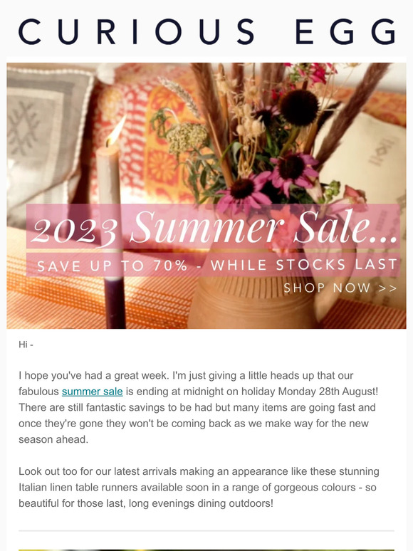 Our 2023 Summer Sale is ending - Don't Miss Out - Save Up To 70% 🍹