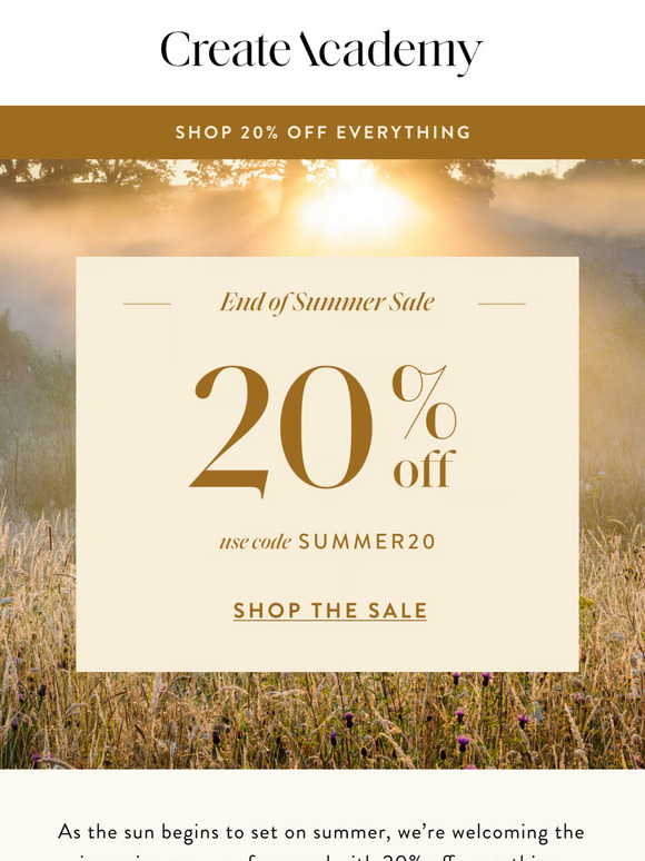 Our end of summer sale starts today