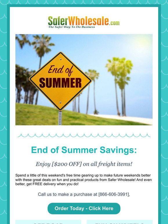 Enjoy the end of summer with these great deals!