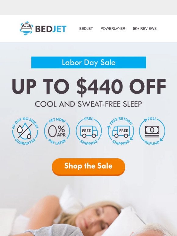 Up to $440 OFF (!!!) cool, sweat-free sleep