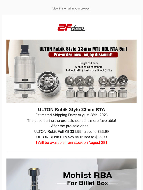 2Fdeal: Pre-sale products with special price！