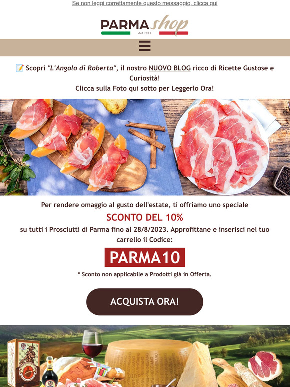 🇮🇹 🛒 -10% su Tutti i Prosciutti di Parma! | Risparmia e Gusta l'Estate!😋