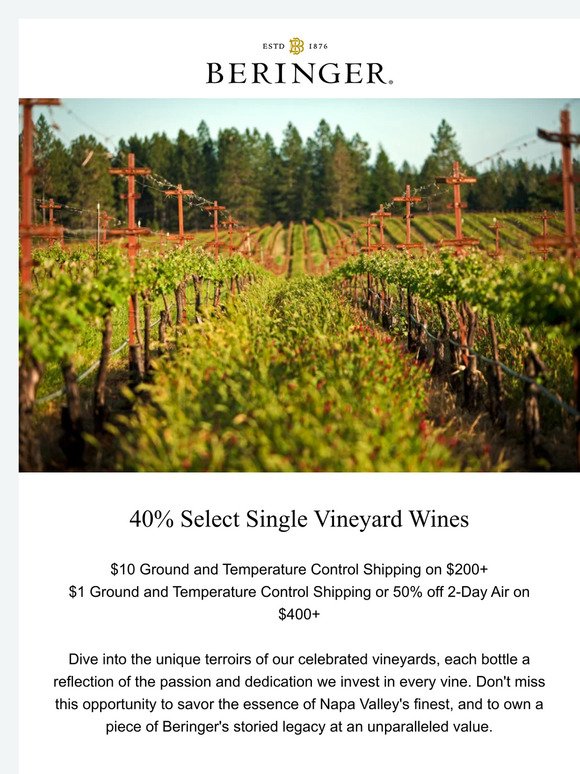 40% Off High-Scoring Single Vineyard Wines