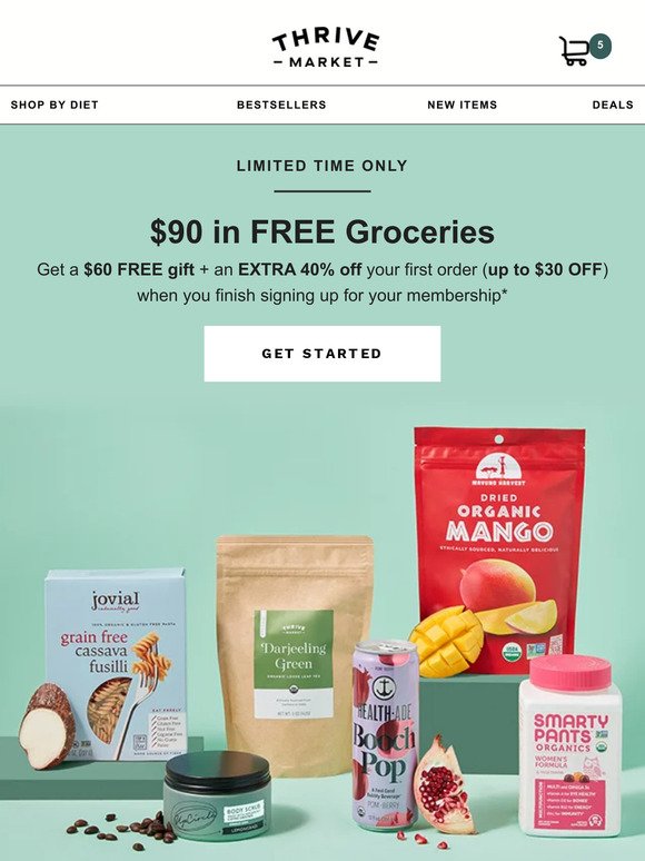 Reminder: Get $90 in FREE & healthy groceries