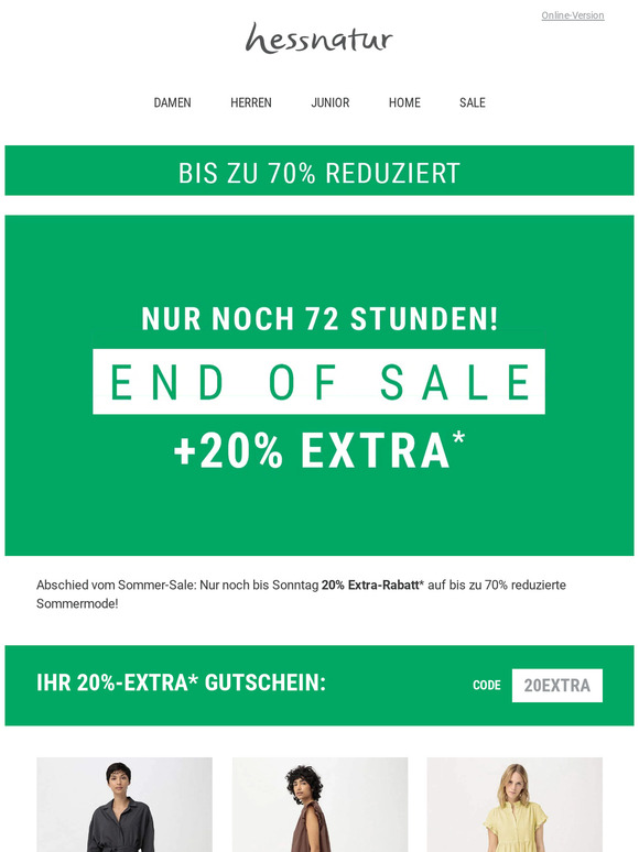 Nur 72 Stunden ⚡ Bis 70% + 20% EXTRA im SALE ⚡