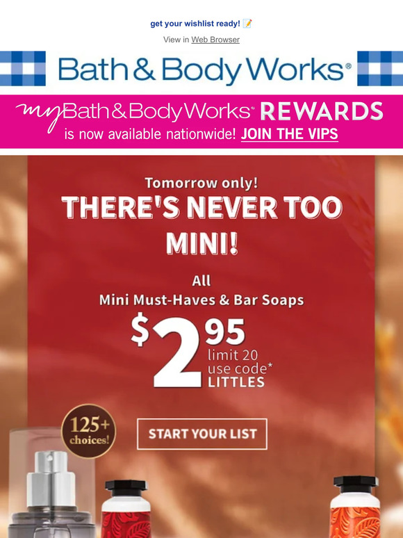 Bath & Body Works HUGE. AMAZING. CAN'T WAIT. tomorrow's the day! 🤩