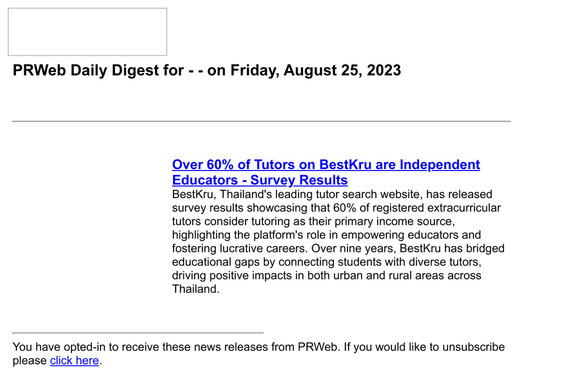 PRWeb Daily Digest for — — on Friday, August 25, 2023
