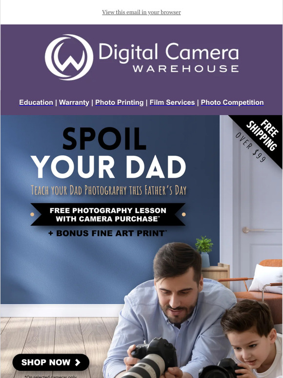 🎉 Free Photography Lesson for Dad with Select Cameras + Gift Buying Guide.