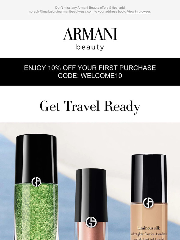 Giorgio Armani Beauty Loreal USA Get Travel Ready Milled