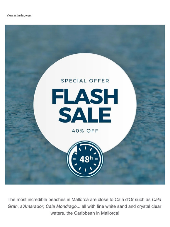 💥 Last Minute Offer for Cala d’Or - EXTRA 40% off