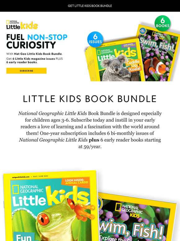 Make reading fun! Get Nat Geo Little Kids Magazine + 6 early reader books, just $59/year.