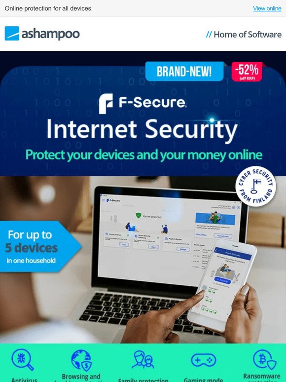 Your money and browsing – protected  with F-Secure Internet Security