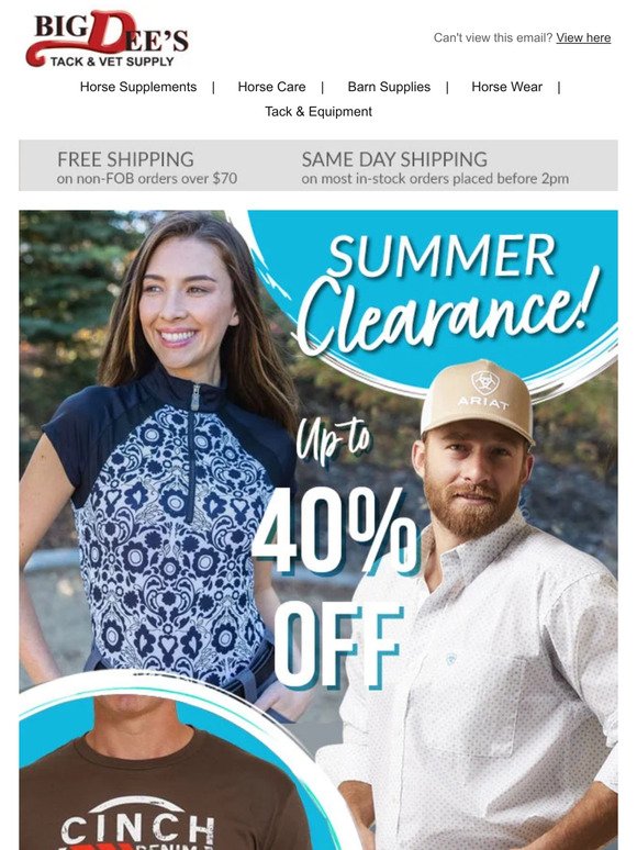 Summer Clearance up to 40% OFF