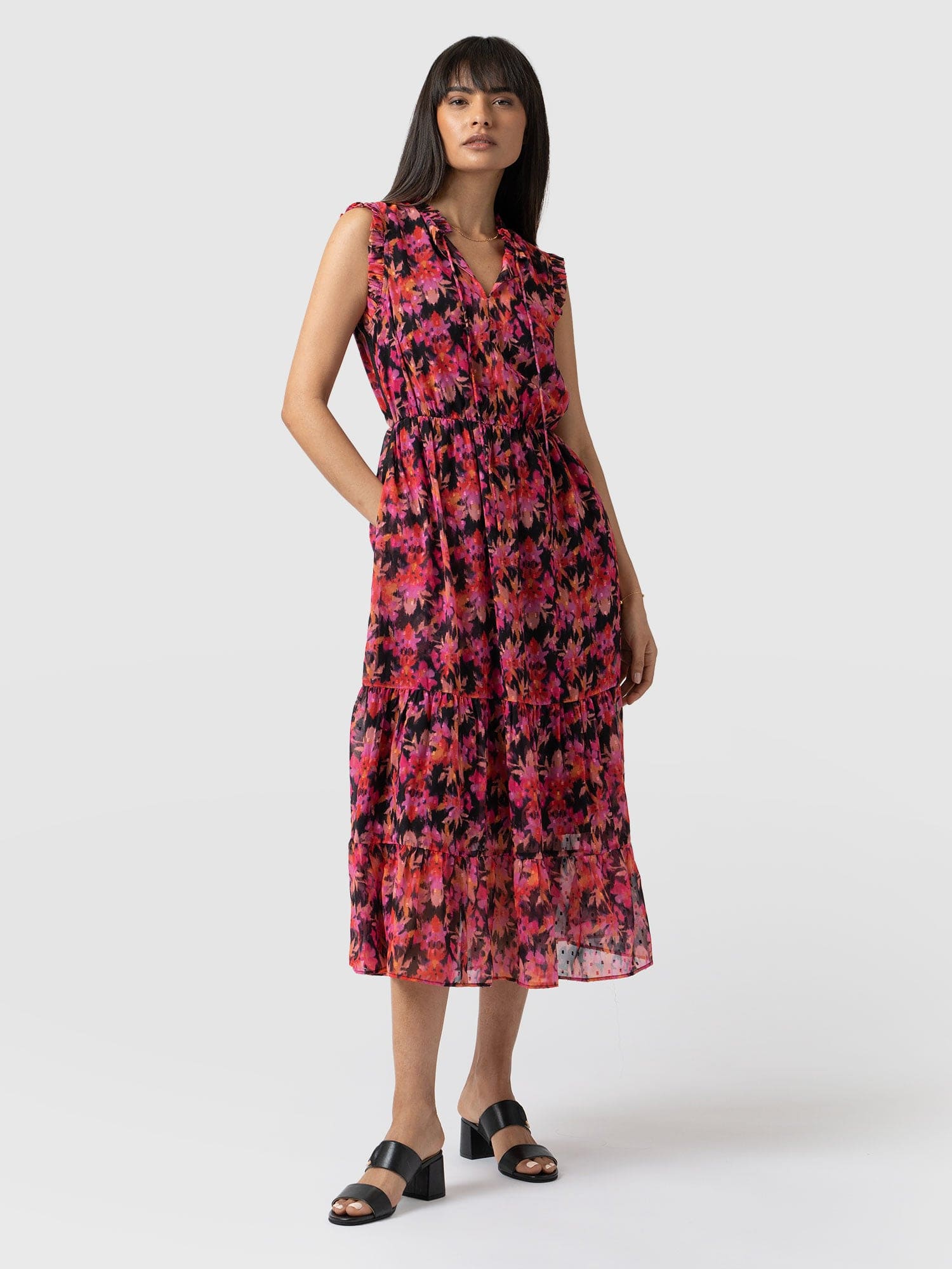 chinese dress ladies Saint and Sofia Navy Maxi Dress  OWNI