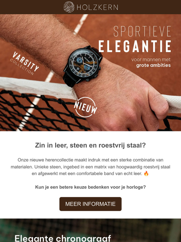 Echt leer & stenen wijzerplaat: nieuwe chronografen voor mannen
