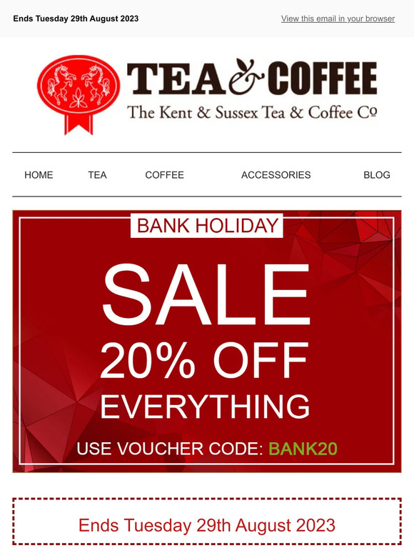 Bank Holiday (20% OFF SALE) Now On 🌞