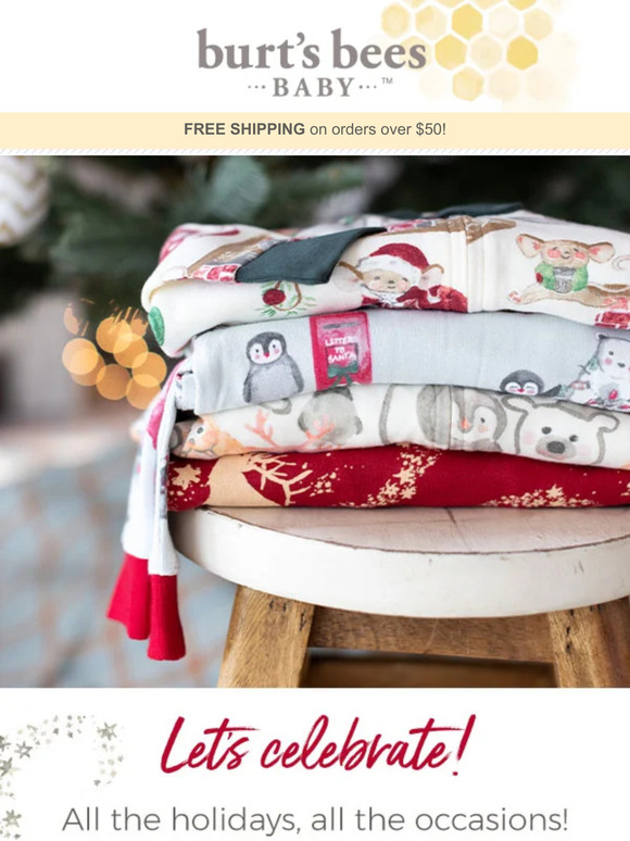 Burt's Bees Baby New pajamas for ALL the holidays! Milled