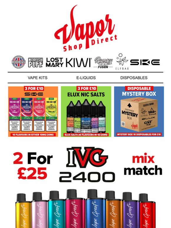 IVG 2400 Disposables⭐️ 2 For 25