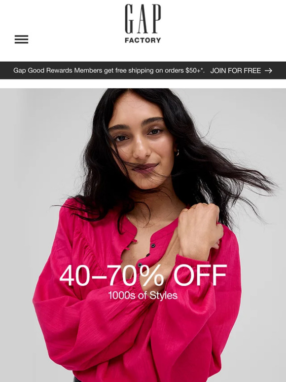 Email bonus: extra 10% off — on styles already 40–70% off