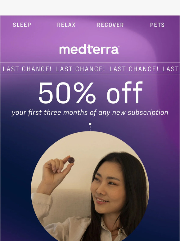 Last call for 50% off 3 months of any new subscription 📣