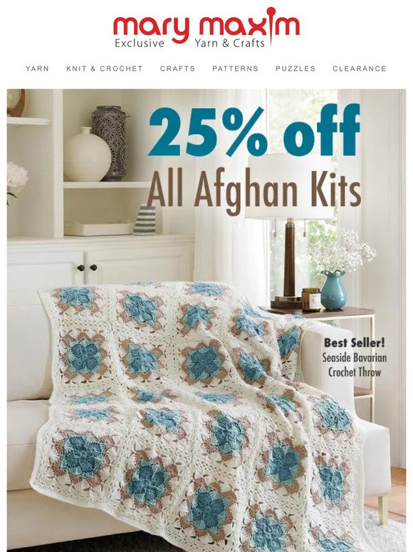 Get 25% Off your next afghan project!