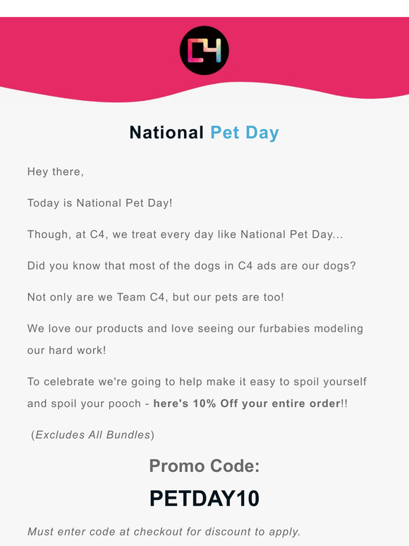 Happy Pet Day! Here's 10% Off EVERYTHING