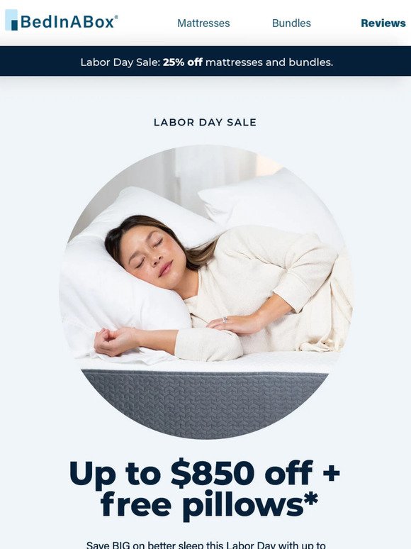 Free pillows + up to $850 off!