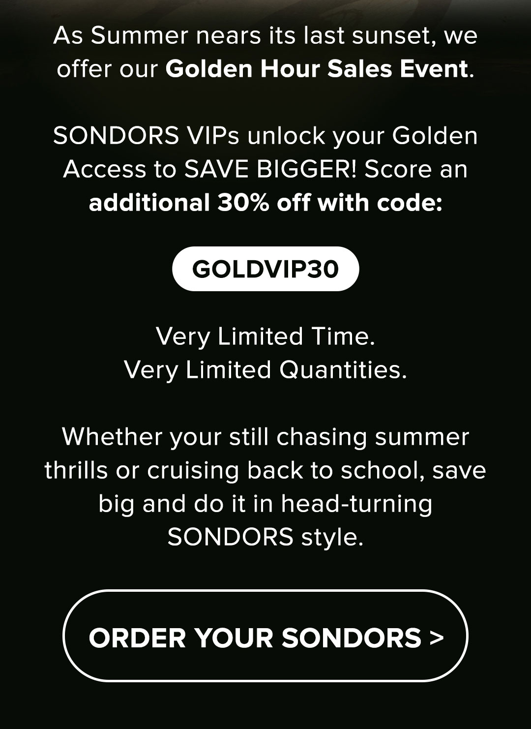 sondors discount code