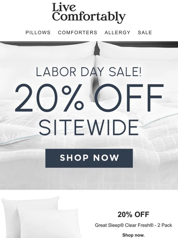 Get Nice & Comfy With Early Labor Day Savings!