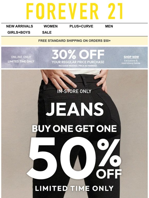 BOGO 50% off jeans 👖