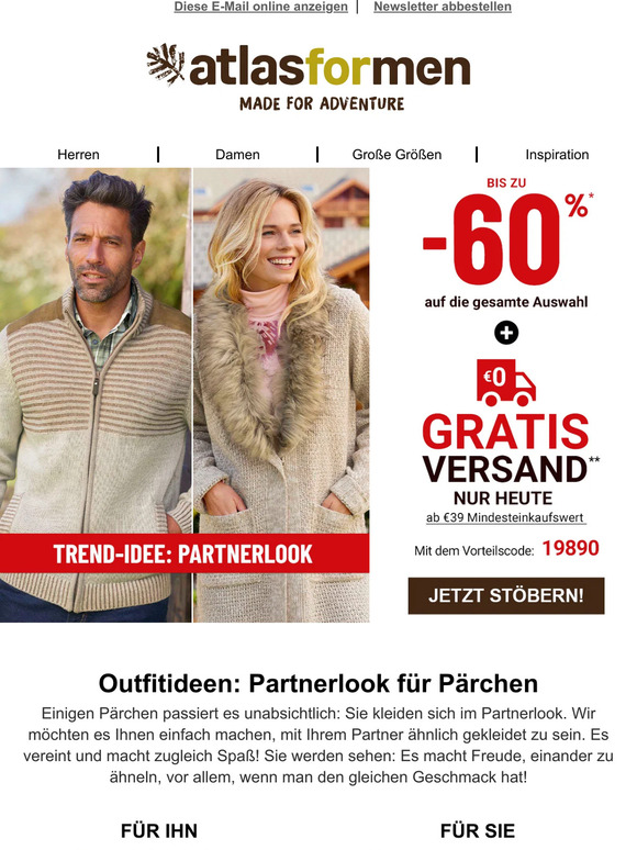 Gratis Versand und Partnerlooks