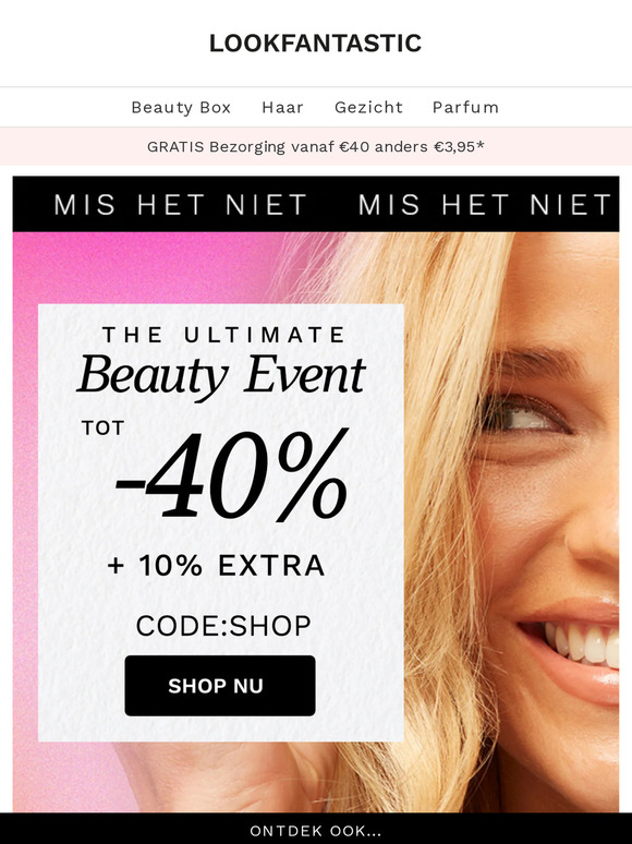 Tot 40% + 10% EXTRA korting