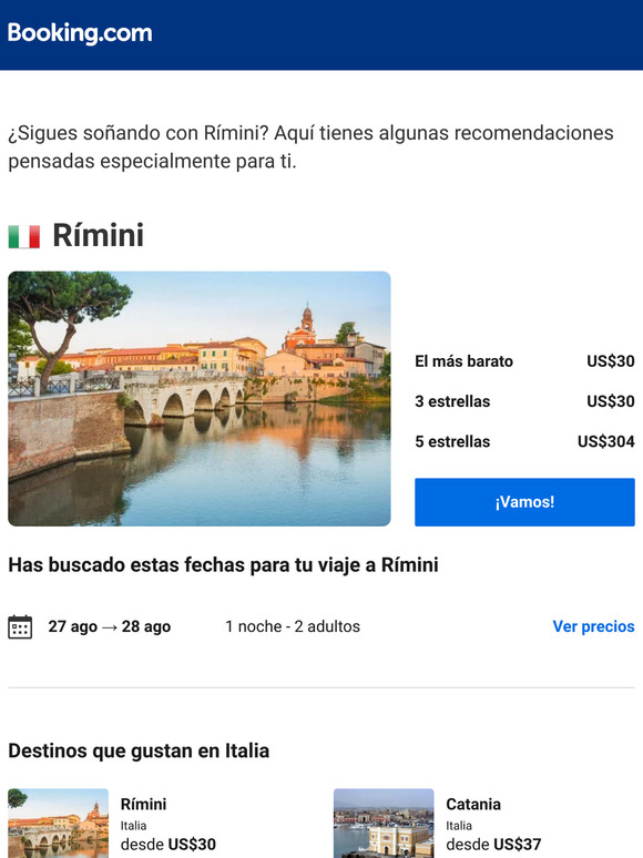 Ofertas en Rímini desde US$30 para agosto