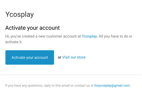 Customer account activation