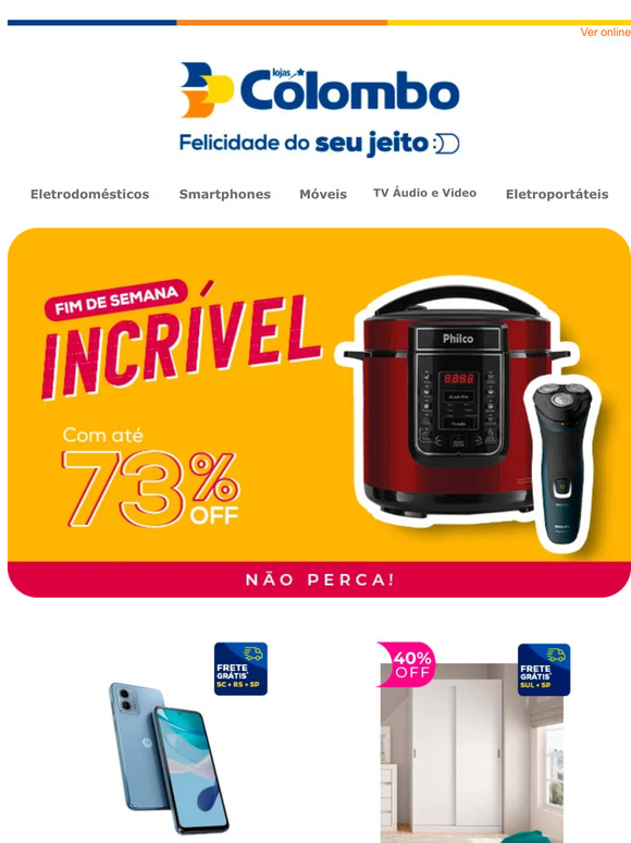 Fim de semana com até 73% OFF 🤑💰 Aproveite!