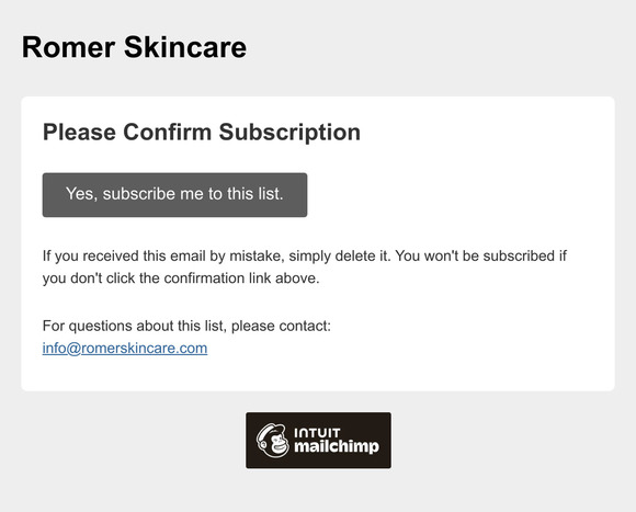 Romer Skincare: Please Confirm Subscription