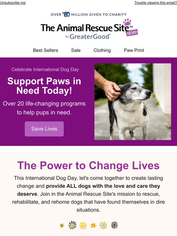 ARS Reminder: 🐶💜 Transform Lives on International Dog Day | Milled