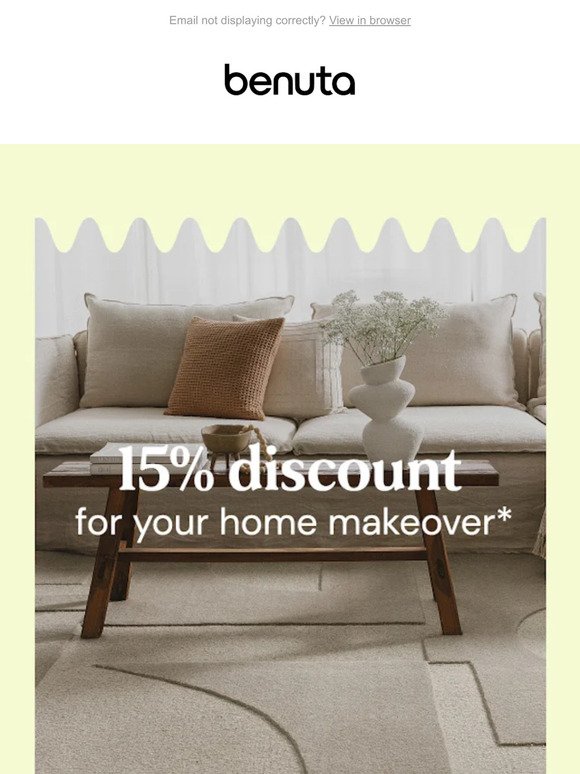 15% discount for your home makeover 🙌