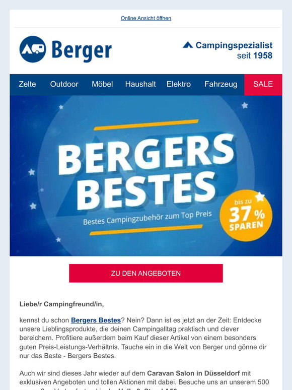 Camping Berger - Exklusiv zum 60-jährigen Jubiläum!
