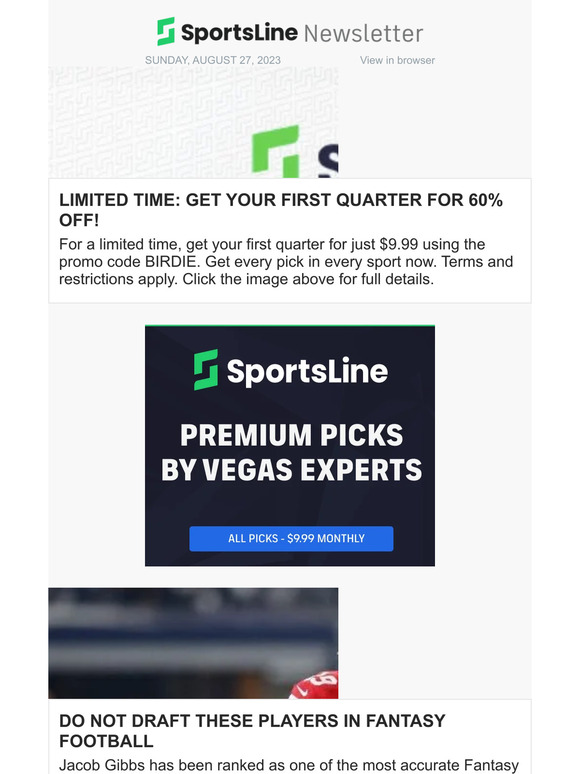 Sportsline fantasy football cheat sheets from 10 000 simulations milled
