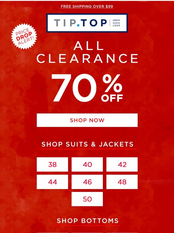 70% Off All Clearance!