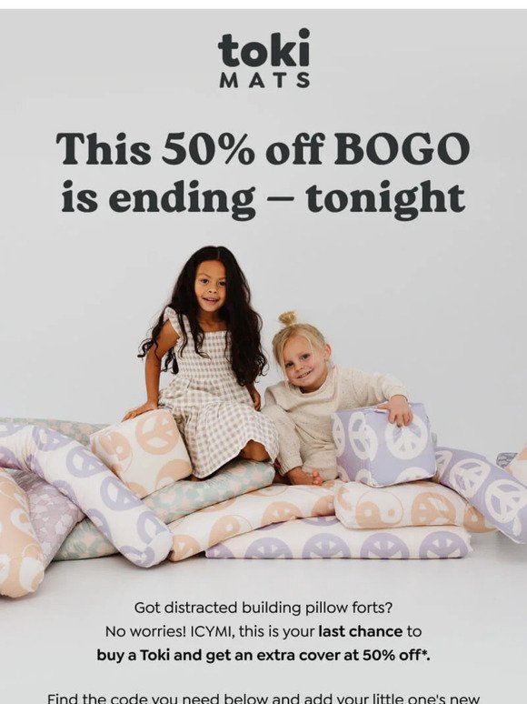 Last chance to BOGO 50% off ⏰