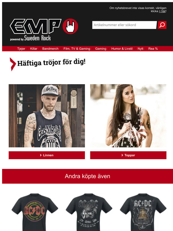 Massor av nya t-shirts och toppar hos EMP!