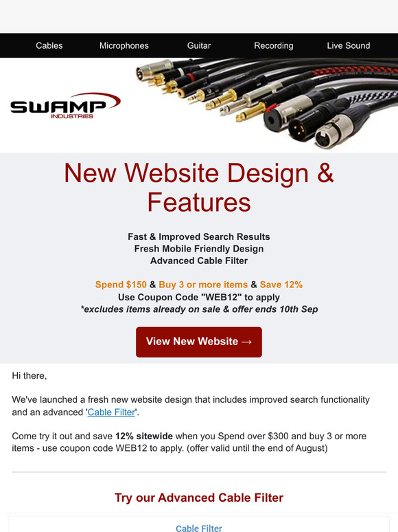 New Website Launch 🚀 Fast, Improved Search & Cable Filter
